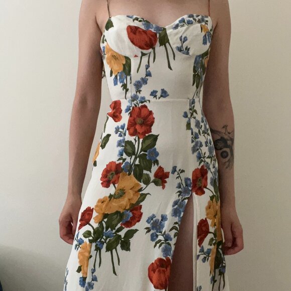 Reformation white floral dress - Size 8 - Picture 1 of 4